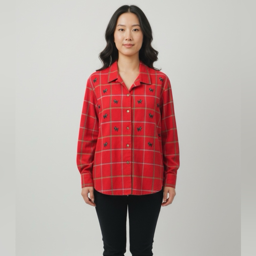Karen Scott Kids Red Checkered Button-Down Shirt